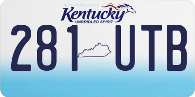 KY license plate 281UTB