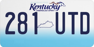 KY license plate 281UTD