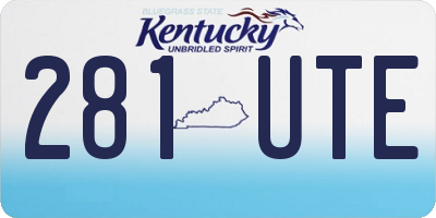 KY license plate 281UTE
