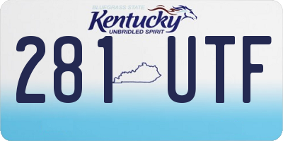 KY license plate 281UTF