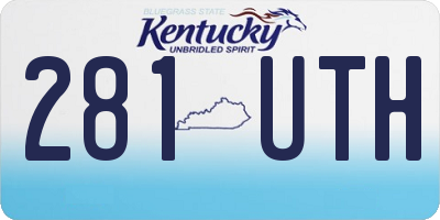 KY license plate 281UTH