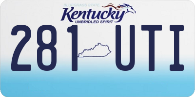 KY license plate 281UTI