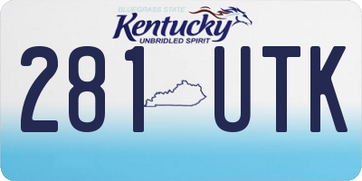 KY license plate 281UTK