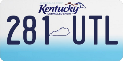 KY license plate 281UTL