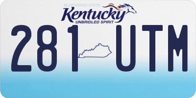 KY license plate 281UTM