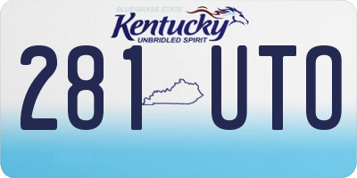 KY license plate 281UTO