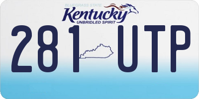 KY license plate 281UTP