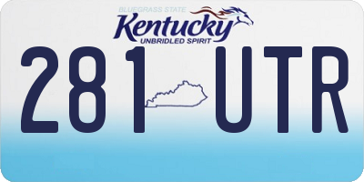 KY license plate 281UTR