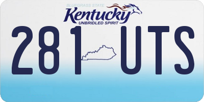 KY license plate 281UTS
