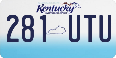KY license plate 281UTU