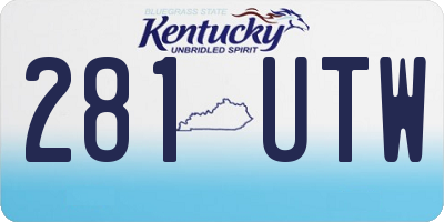 KY license plate 281UTW
