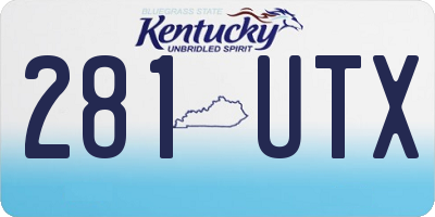 KY license plate 281UTX