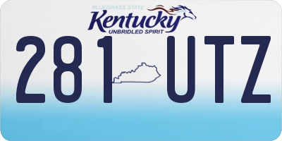 KY license plate 281UTZ