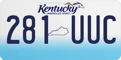 KY license plate 281UUC