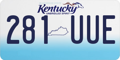 KY license plate 281UUE
