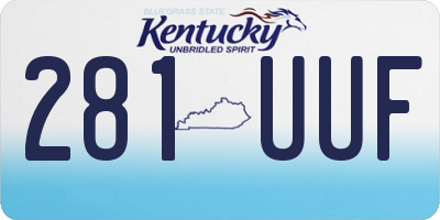 KY license plate 281UUF