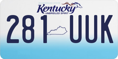 KY license plate 281UUK