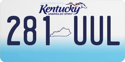 KY license plate 281UUL