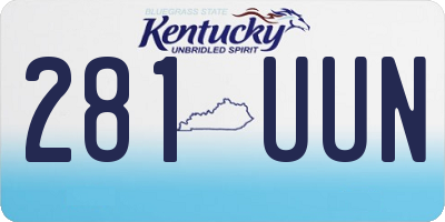 KY license plate 281UUN