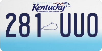 KY license plate 281UUO