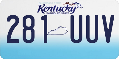 KY license plate 281UUV