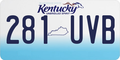 KY license plate 281UVB