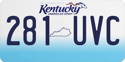 KY license plate 281UVC