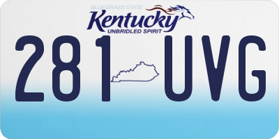 KY license plate 281UVG