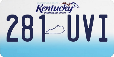 KY license plate 281UVI