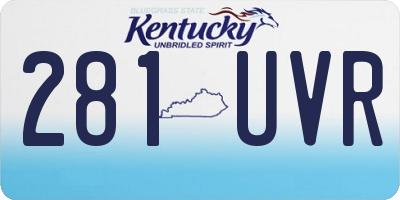 KY license plate 281UVR