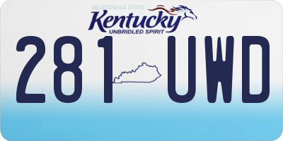 KY license plate 281UWD