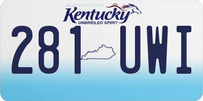 KY license plate 281UWI