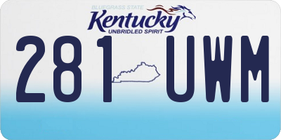 KY license plate 281UWM