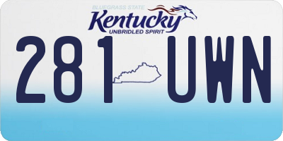 KY license plate 281UWN