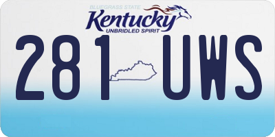 KY license plate 281UWS