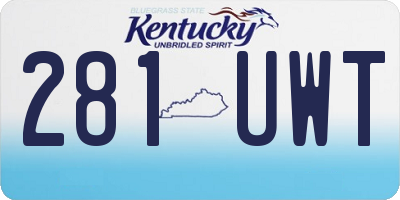 KY license plate 281UWT