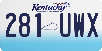 KY license plate 281UWX