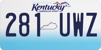 KY license plate 281UWZ