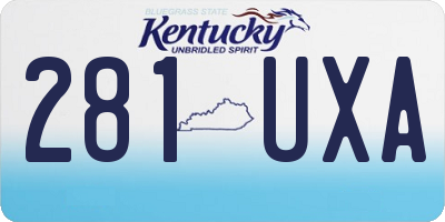 KY license plate 281UXA