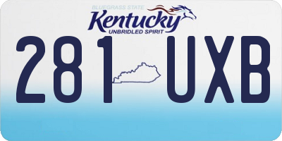 KY license plate 281UXB