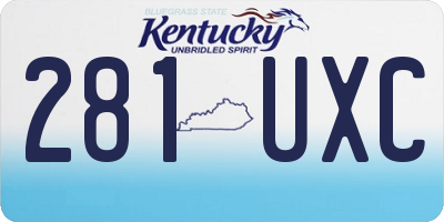 KY license plate 281UXC