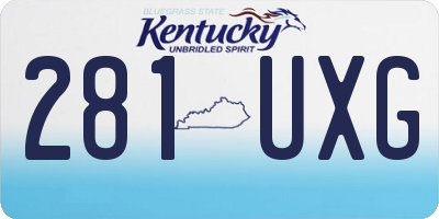 KY license plate 281UXG
