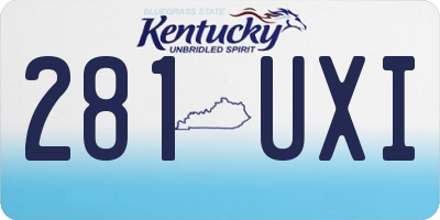 KY license plate 281UXI