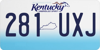 KY license plate 281UXJ