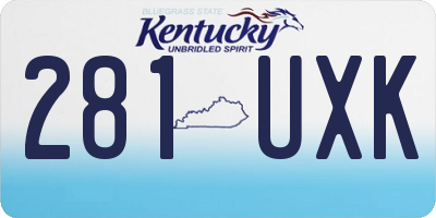 KY license plate 281UXK