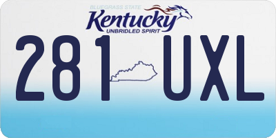 KY license plate 281UXL