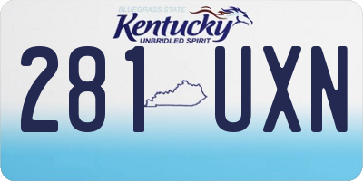 KY license plate 281UXN