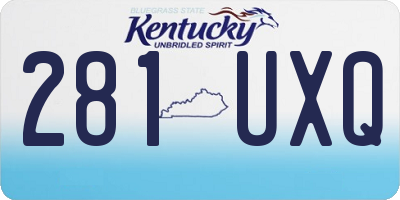 KY license plate 281UXQ