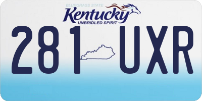 KY license plate 281UXR