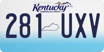 KY license plate 281UXV